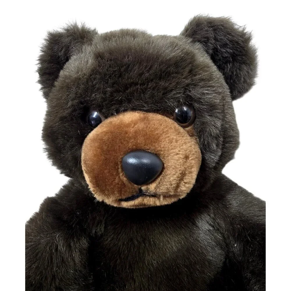 1982 America Wego Brown Teddy Bear 21” Plush Soft Stuffed Animal Plastic Nose